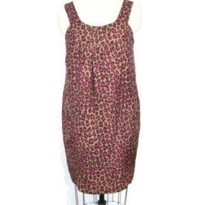 Michael Kors Brown Pink silk Leopard Print Dress 8